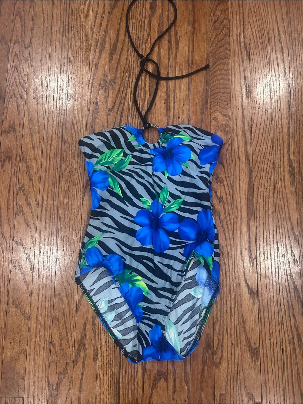 Floral Zebra-Print One-Piece Swimsuit - 8